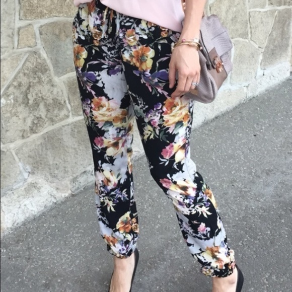 BUFFALO DAVID BITTON | Soft Floral Jogger Pants L - Picture 1 of 6